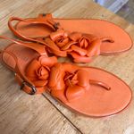 Melissa ‎ Orange Floral Jelly Sandals with Ankle Straps size 6 Photo 1