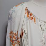 Anthropologie Gibson Latimer ivory orange floral peasant blouse size medium Photo 1