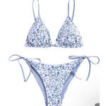 Zaful Triangle Bikini Floral String Bikini Set Two Piece Swimsuit size L A-309 Photo 0