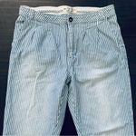 Free People We the Free Blue/White Striped Railroad Low Slung Pleated Jeans Photo 3