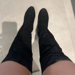 Women size 6 Black over the knee boots zipper on the inside soft suede alike Photo 6