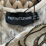 Pretty Little Thing NWT  Gold Glitter Nude Square Neck Bodycon Mini Dress size 2 Photo 9