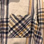 Natural Reflections  Top Women’s XL Ivory Plaid Embroidered Button Up Boho Cotton Photo 2