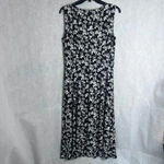 Dress Barn Black Floral Sleeveless Scoop Neck Jersey Banded Waist Dress Sz 10 Photo 1