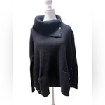 Vince  Oversized Wool Yak Blend Snap-Detail Twill Turtleneck Sweater-Size: Small Photo 2