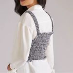 Anthropologie ✨ Mare Mare X Tweed Crop Tank Black White XS Photo 2