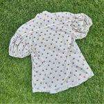 Free People  Tiny Floral Bouquets Puff Sleeve Button Down Shirt Photo 9