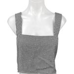 Revolve x By the Way Black White Houndstooth Square Neck Strap Crop Tank Top M Photo 0