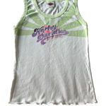 Y2K‎ Harley Davidson Women’s S Lettuce Hem Tank Top Pastel Green Retro Preppy Photo 0