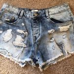 ZARA TRF Distressed Jean Short Photo 0