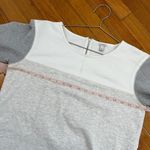 J.Crew Color Block Gray Cream White Back Zip Terry Cloth Sweater Size S Photo 9