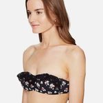 Stella McCartney  Small Black Grungy Flower Bandeau Bikini Top E1063 Women’s Photo 0