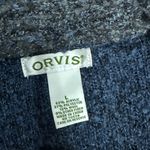 Orvis 🧶✨  V-Neck Snap Cardigan Sweater | Women’s Large | Gray-Blue Wool Blend Photo 8