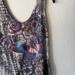 Y2k Fairy Tank Top XL Butterfly Floral Crown Graphic Stretchy Asymmetrical Shirt Photo 1