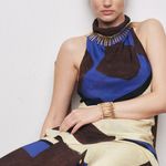 ZARA Fish Bib Gold Tone Zinc Metal Chief of War Necklace Bohemian Beach Resort Photo 0