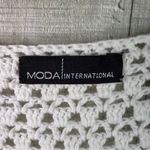 Moda International Medium White Crocheted Long Sleeve V Photo 9