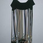 MKM Designs MKM L Black Brown Striped Floral Strap Mini Dress Photo 5