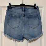 We The Free Free People Crvy Vintage Distressed High Rise Raw Hem Button Fly Denim Shorts 29 Photo 3