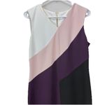 Calvin Klein Pink Purple Colorblock Stretch Crepe Sleeveless Sheath Dress 10 Photo 2
