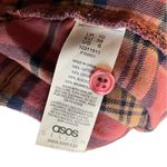 ASOS  Purple Plaid Tartan Flannel Button Up Long Sleeve Grunge Classic Punk Shirt Photo 7