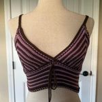 BDG  Urban Outfitters Purple and Brown Crochet Crop Top Photo 0