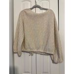 C'Mom vintage 1980s cream‎ and pastel striped sweater blouse White Size M Photo 5