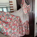 easel  | Boho Floral Off-Shoulder Mixed Print Tiered Swing Midi Dress | Small Photo 2
