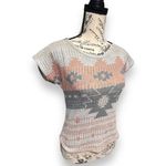 Blu Planet Gray Tribal Knit Top Southwestern Aztec Boho Festival Shirt Sz Medium Photo 1