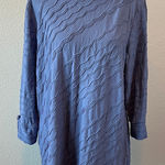 Christopher & Banks Christoper & Banks 3/4 Sleeve Ripple Textured Boatneck TShirt Blue Size Large Photo 0