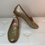 Stuart Weitzman Gold Sparkle Glitter Loafers Flats Size 9 Festive Holiday Photo 0