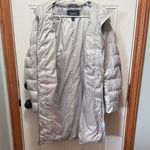 Lands' End Metallic Silver Gray Hooded Puffer Jacket XL Photo 6