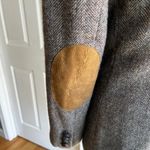 Vintage Herringbone Tweed Blazer Jacket, Classic Brown Fitted Career Coat Wool Size XS Photo 8