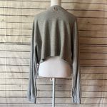 Free People  Movement Surfside Cyclebar Gray Cropped Sweatshirt with Black Logo Photo 4