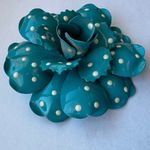 Joan Rivers Vintage  Chunky Blue Floral PolkaDot Layered Statement Brooch Pin LG Photo 3