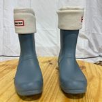 Hunter Rubber Waterproof Short Boot with Socks Liner Blue/White Women's Size 10 Photo 0
