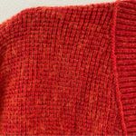 Madewell  | Red Wool Blend Asherton Waffle Knit Henley v-neck sweater Size S Photo 6