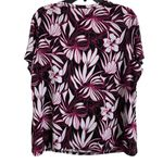 Briggs New York Women's Plus Size 2X Black White/Pink Floral Print Blouse Photo 1
