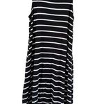 Women's Time and Tru Black & White Striped Sleeveless Dress S Photo 0