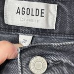 AGOLDE Nico High Rise Slim Fit Jeans Cassette Faded Black Distressed, Size 26 Photo 8