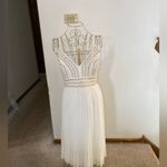 Lulus Lulu’s Meet me in Madrid white pleated skirt beaded top dress S Photo 5