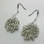 Anthropologie Anthro Elegant White Beaded Earrings Photo 0