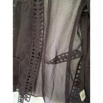 Elie Tahari  Black Fish Net Open Front Belted Cardigan Sz S Photo 9