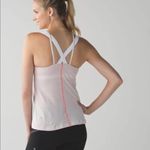 Lululemon  Run For Gold Tank Top Size 6 Coral Silver Stripe White Naked / White Photo 1