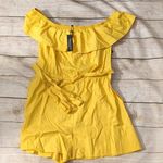 EXPRESS  yellow/gold off the shoulder romper Photo 1