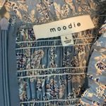 Moodie Smocked Dress Sz Large Blue Ruffled Photo 4