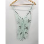 Beautiful Bottoms Swim Romper Women SMALL NWT Mint Green Bird Print Playsuit Photo 5