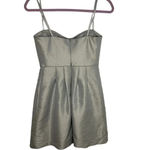 BCBGMAXAZRIA BCBG Silver Cocktail Dress Size 2 Fit Flare Dressy Metallic New Year's Eve NYE Photo 1