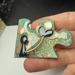 Puzzle Piece Signed People Pins By Lucinda Brooch Pin Handcrafted Hand Made Photo 4
