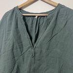 Aerie  Pool to Party Cropped Shirt in Green Size XL Cotton Gauze Top Photo 3