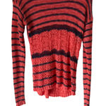 BKE  Women's Size M Coral Pink & Blue Striped Open Knit Pullover‎ Sweater 2010s Photo 0